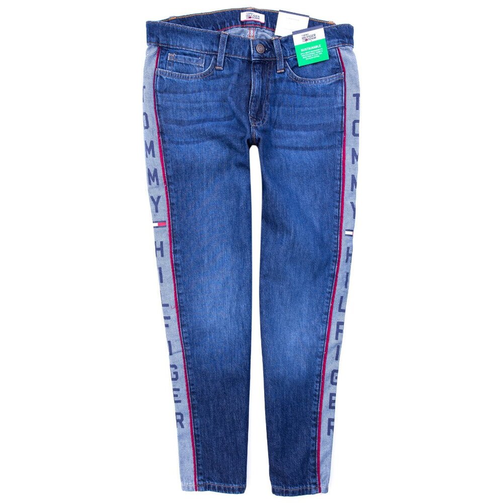 New! Tommy Hilfiger Slim Boyfriend Stripe Blue Jeans